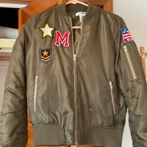 Say What? Brand bomber jacket, Size Small in great condition in olive green.